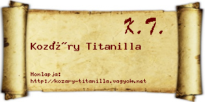 Kozáry Titanilla névjegykártya